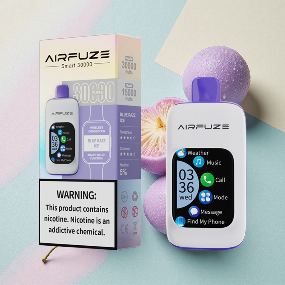 AirFuze Smart 30000 Blå Bringebær Is med 5% nikotin og 900mAh