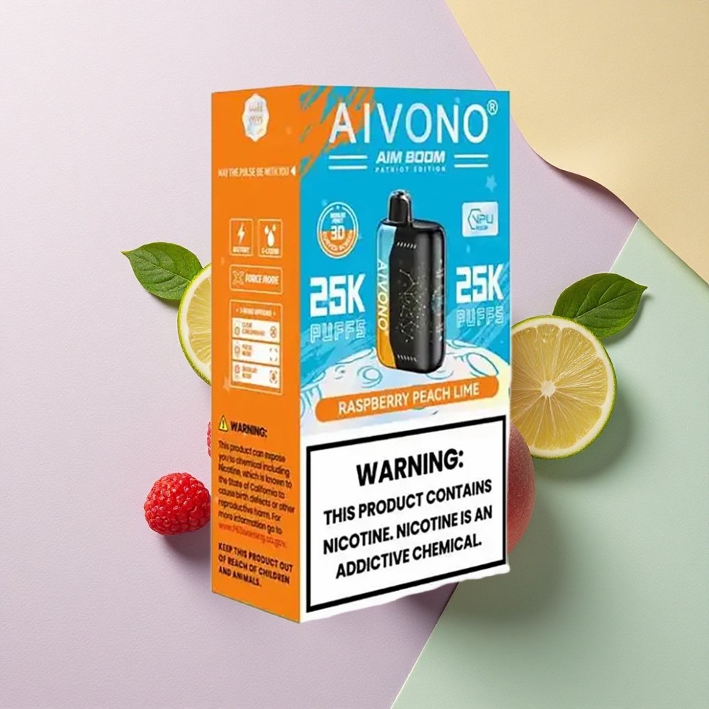 Aivono Aim Boom 25000 Bringebær Fersken Lime 650mAh