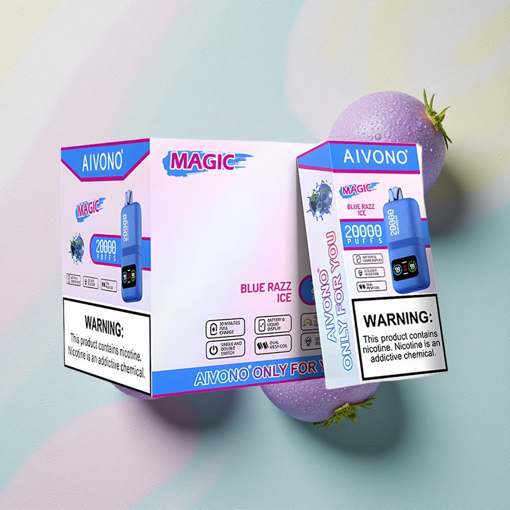 Aivono Aim Magic 20000 Blå Bringebær Is med 600mAh og 5% Nikotin