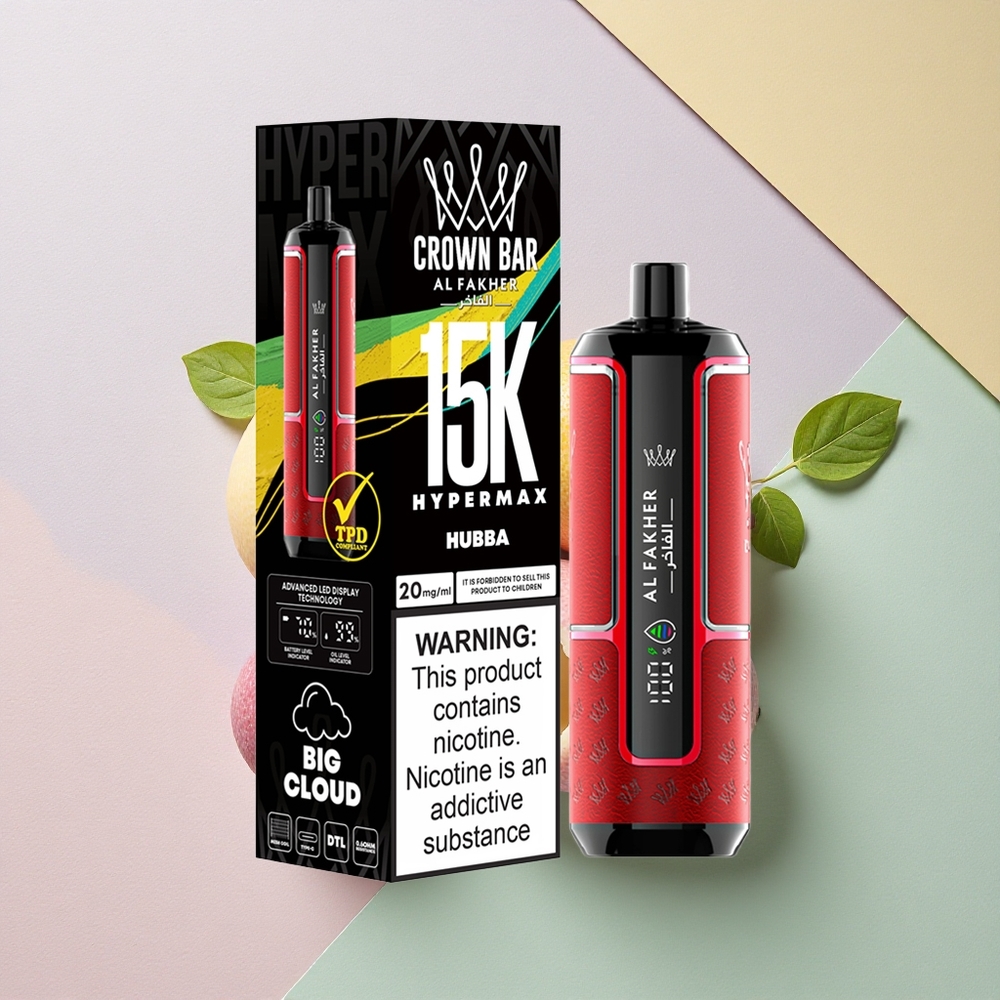 Al Fakher Crown Bar 15K Hypermax Hubba Norrønt 22ml DTL 600mAh Nikotin