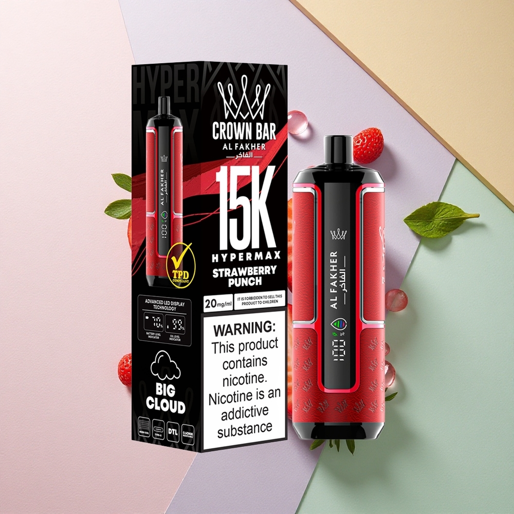 Al Fakher Crown Bar 15K Hypermax Jordbærsmash 600mAh 22ml
