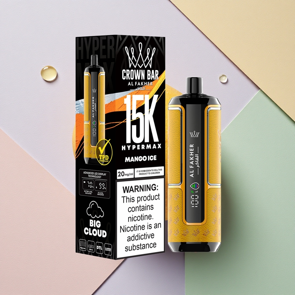 Al Fakher Crown Bar 15K Hypermax Mango Is med 600mAh og 6mg nikotin