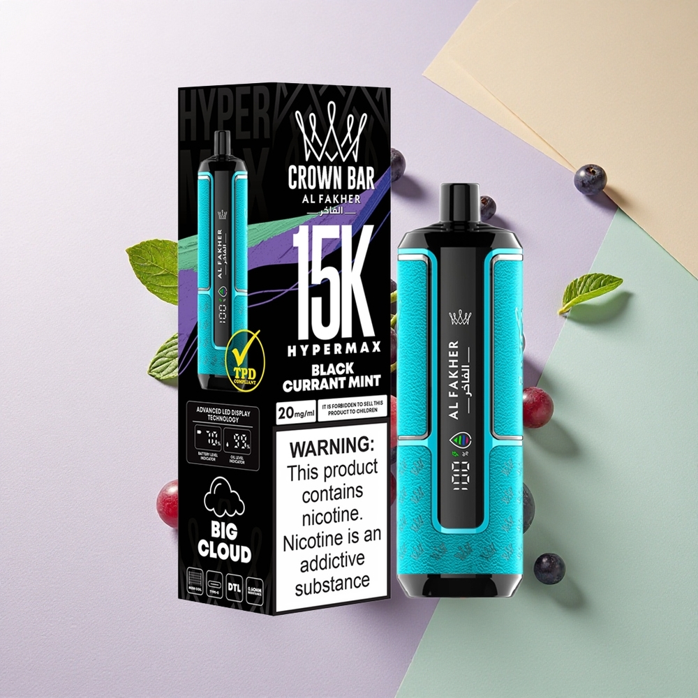 Al Fakher Crown Bar 15K Hypermax Solbær Mynte 22ml 600mAh