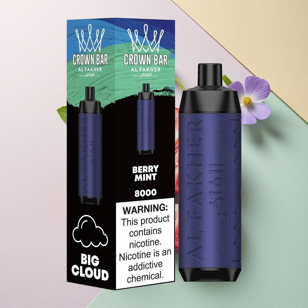 Al Fakher Crown Bar 8000 Crystal Bær Mynte 600mAh 5mg Nikotin
