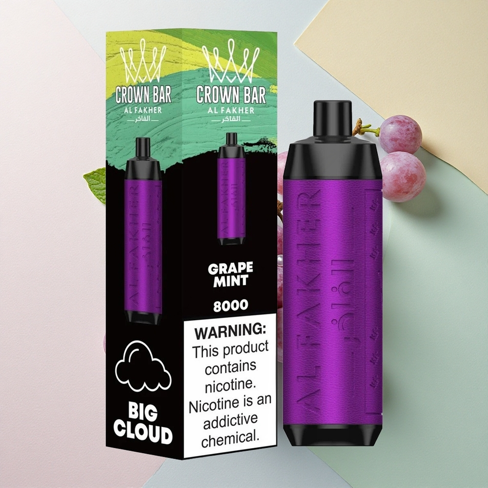 Al Fakher Crown Bar 8000 Crystal Drue Mynte 600mAh 18ml Nikotin