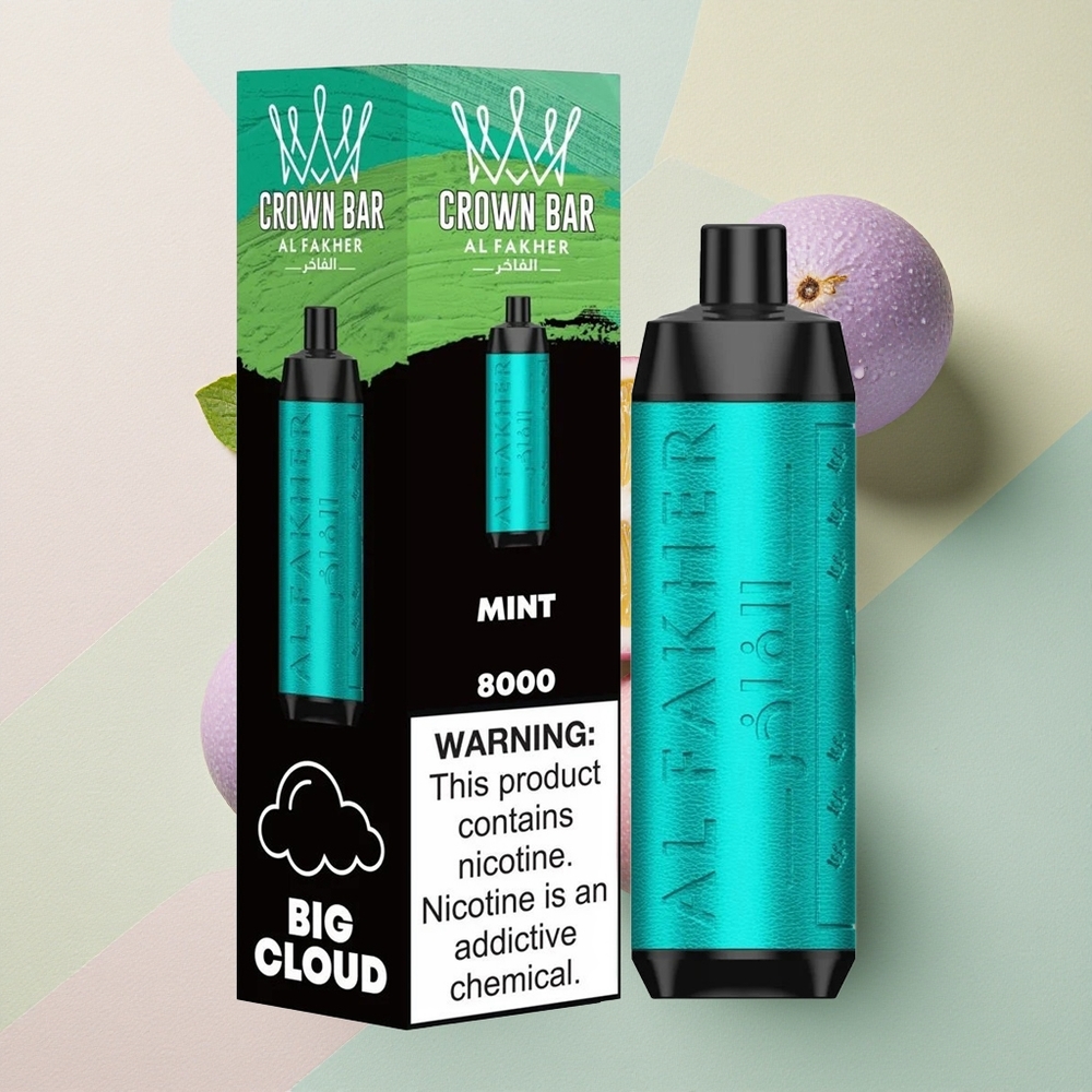 Al Fakher Crown Bar 8000 Crystal Engangsdamp med 600mAh Batteri og 5mg Nikotin
