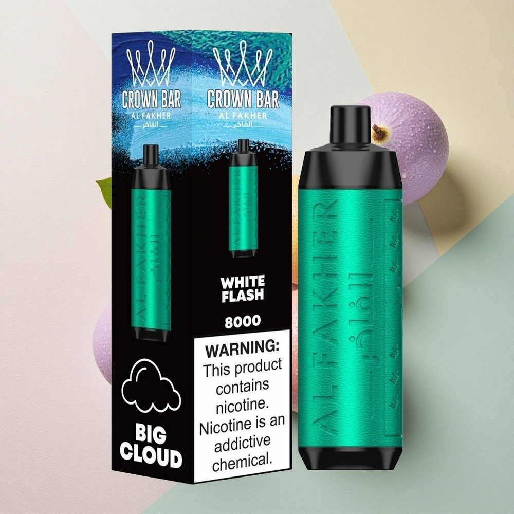 Al Fakher Crown Bar 8000 Crystal Hvit Blits 600mAh 18ml Nikotin 5mg