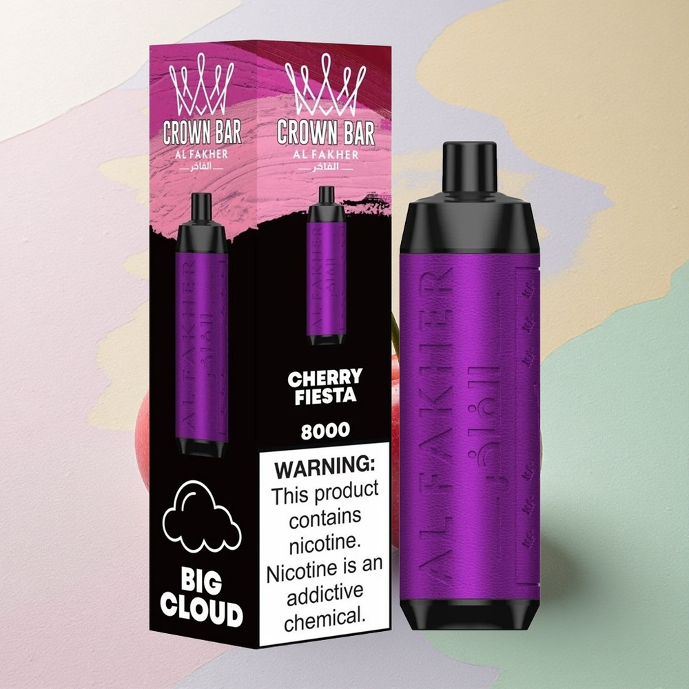 Al Fakher Crown Bar 8000 Crystal Kirsebærfest med 600mAh og 18ml