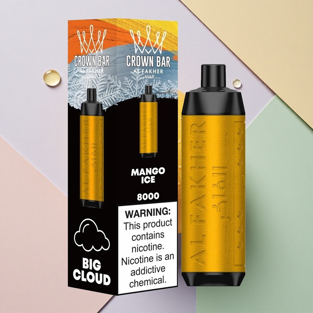 Al Fakher Crown Bar 8000 Crystal Mango Is med 5mg nikotin og 600mAh