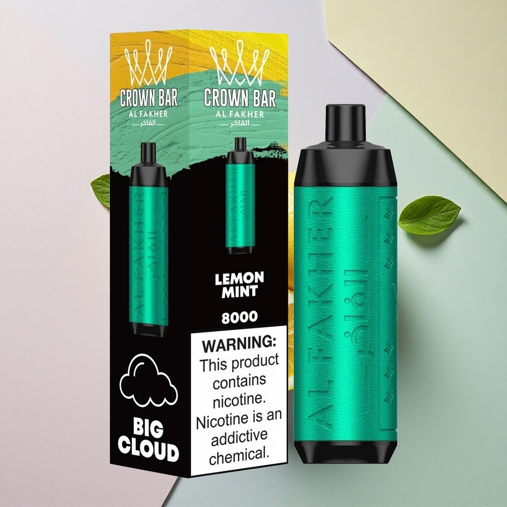Al Fakher Crown Bar 8000 Crystal Sitron Mynte med 5mg nikotin og 600mAh