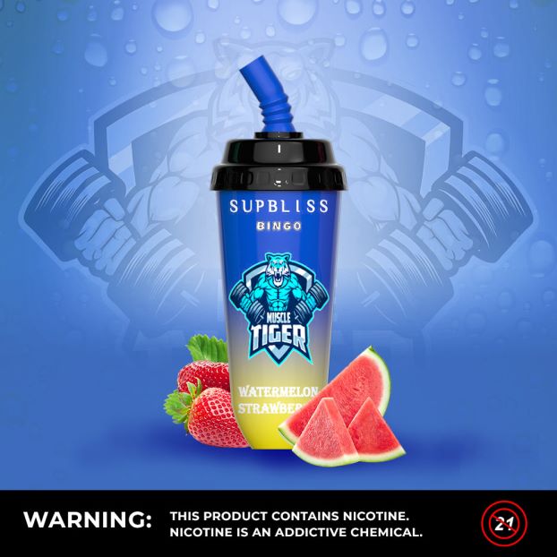 jordbær kiwi RandM Supbliss Bingo 8000 vape pod enhet 1 stk 4L8N2H255 - RandM shop reviews