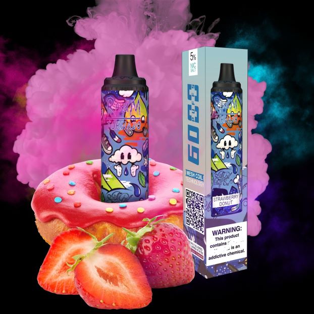 jordbær vannmelon RandM Tornado 6000 luftstrømkontroll vape pod enhet 1 stk 4L8N2H292 - RandM oslo