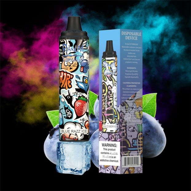 jordbær vannmelon RandM Tornado 6000 luftstrømkontroll vape pod enhet 1 stk 4L8N2H292 - RandM oslo