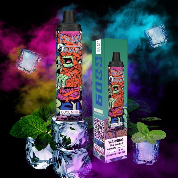 jordbær vannmelon RandM Tornado 6000 luftstrømkontroll vape pod enhet 1 stk 4L8N2H292 - RandM oslo