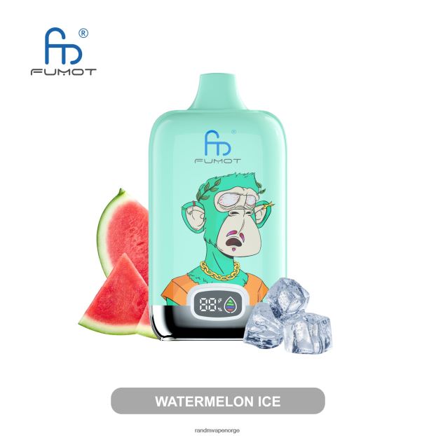 vannmelon is Fumot Original RandM Digital Box 12000 batteri og væskedisplay vape-enhet 4L8N2H2 - RandM Norge