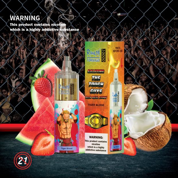 mango pasjonsfrukt RandM Tornado 10000 luftstrømkontroll vape enhet 1 stk 4L8N2H117 - RandM shop rabattkode