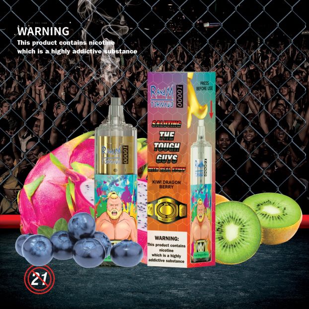 mango pasjonsfrukt RandM Tornado 10000 luftstrømkontroll vape enhet 1 stk 4L8N2H117 - RandM shop rabattkode