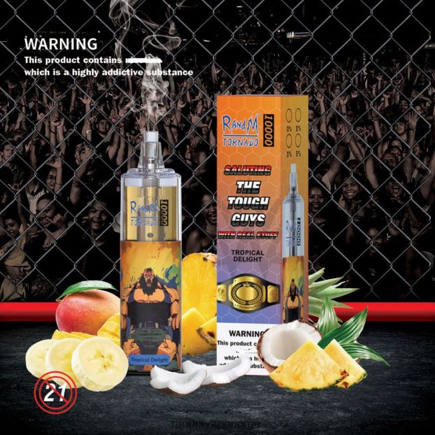 mango pasjonsfrukt RandM Tornado 10000 luftstrømkontroll vape enhet 1 stk 4L8N2H117 - RandM shop rabattkode