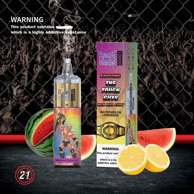 vannmelon limonade RandM Tornado 10000 luftstrømkontroll vape enhet 1 stk 4L8N2H112 - RandM oslo
