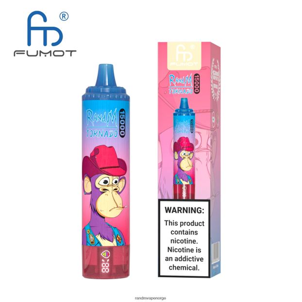 blåbær kirsebær tranebær Fumot RandM Tornado 15000 vape-enhet med batteri og ejuice-display versjon 3 4L8N2H47 - RandM shop rabattkode
