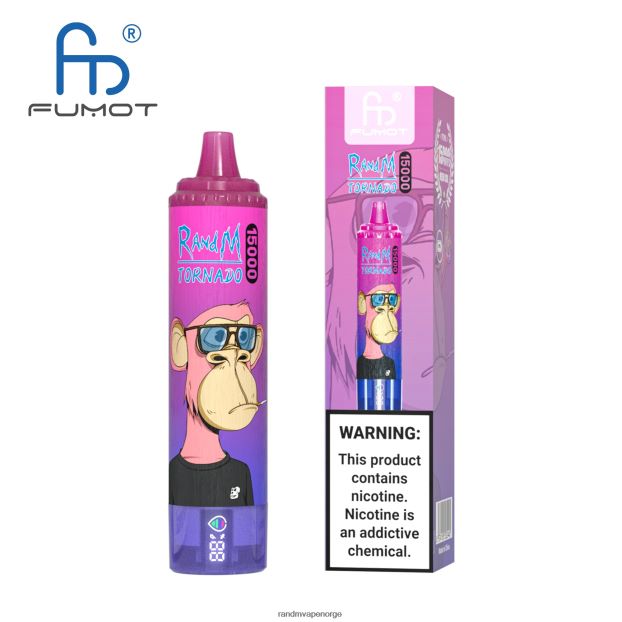 blåbær kirsebær tranebær Fumot RandM Tornado 15000 vape-enhet med batteri og ejuice-display versjon 3 4L8N2H47 - RandM shop rabattkode