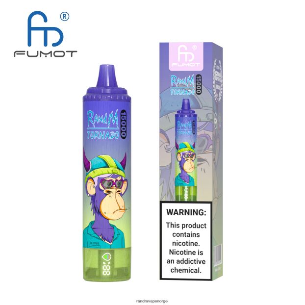 blåbær kirsebær tranebær Fumot RandM Tornado 15000 vape-enhet med batteri og ejuice-display versjon 3 4L8N2H47 - RandM shop rabattkode