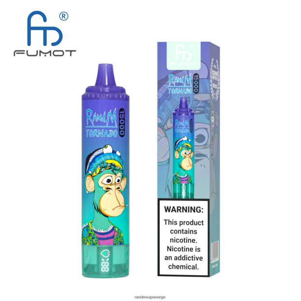 blå razz kirsebær Fumot RandM Tornado 15000 vape-enhet med batteri og ejuice-display versjon 2 4L8N2H45 - RandM shop reviews