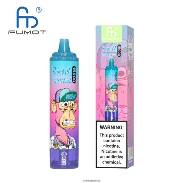 blå razz kirsebær Fumot RandM Tornado 15000 vape-enhet med batteri og ejuice-display versjon 2 4L8N2H45 - RandM shop reviews