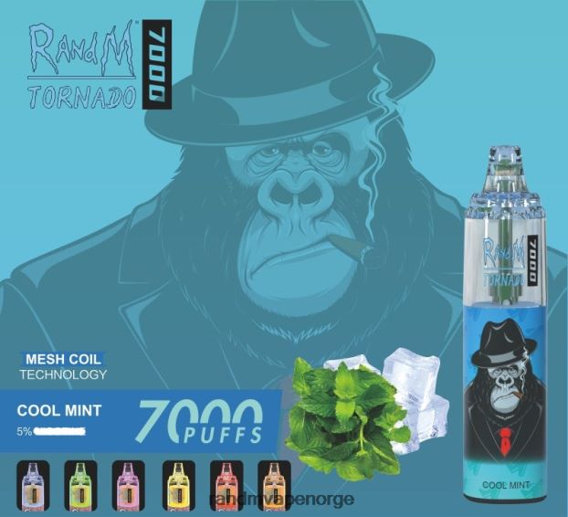 blåbær på is RandM Tornado 7000 luftstrømkontroll vape enhet 1 stk 4L8N2H169 - RandM vape flavors